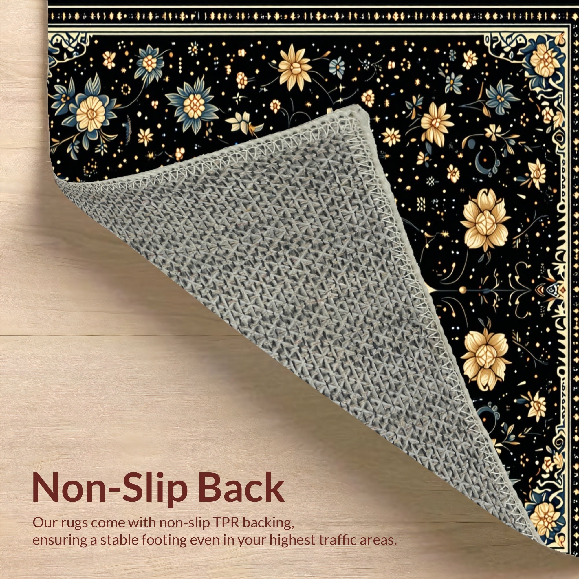 Ultra Soft Area Rug, Non Slip, Stain Resistant, Washable Area Rugs for Living Room, Bedroom, Vintage Celestial Moth(Black) - ODIKA