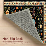 Whimsical Boho Insect Print Black(Black)