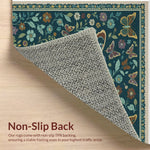 Ultra Soft Area Rug, Non Slip, Stain Resistant, Washable Area Rugs for Living Room, Bedroom, Butterfly Insect Print(Green) - ODIKA