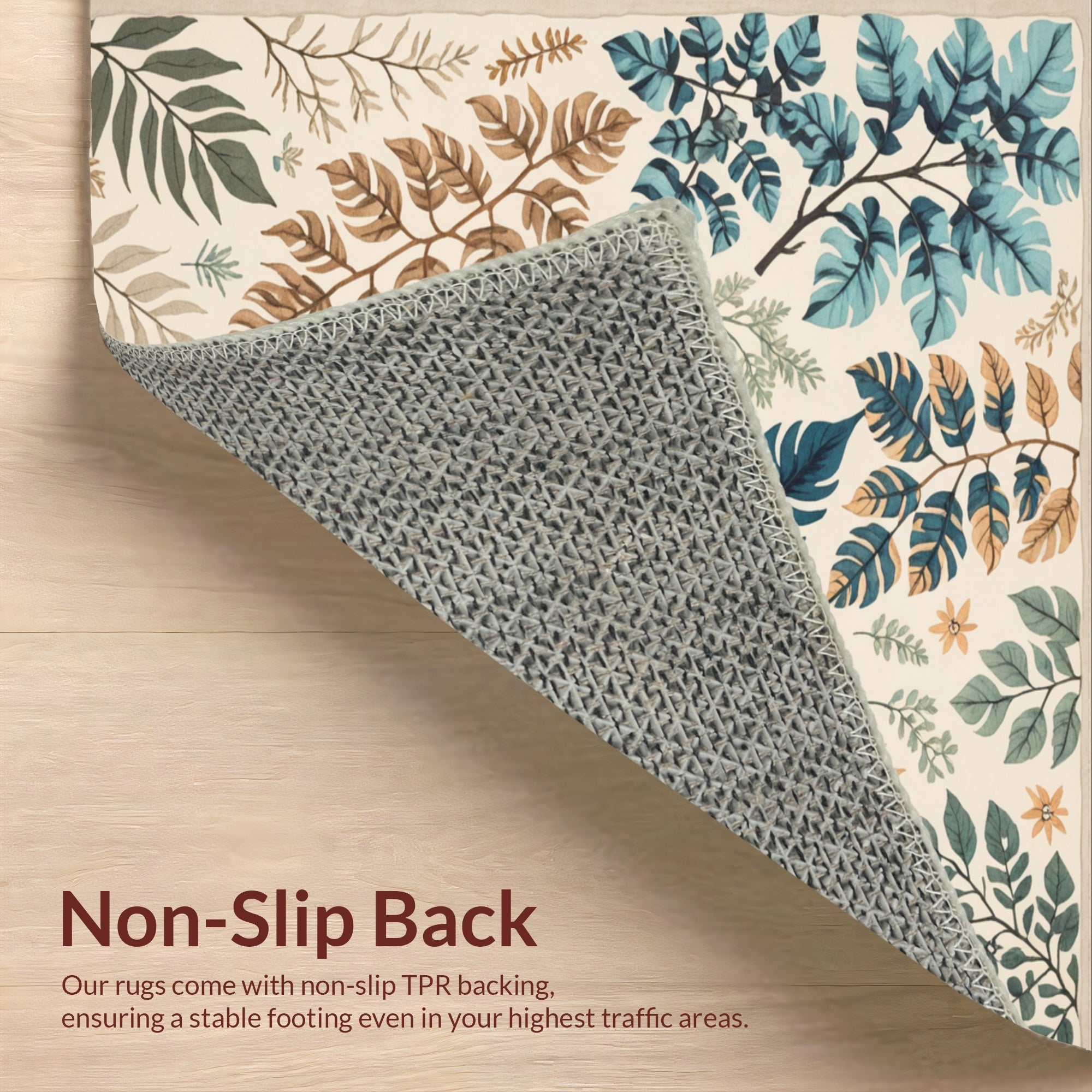 Ultra Soft Area Rug, Non Slip, Stain Resistant, Washable Area Rugs for Living Room, Bedroom, Beige Jungle Print Kids Playroom Rug(Ivory) - ODIKA