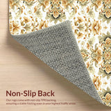 Vintage Floral Non Slip Entryway(Beige)