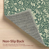 Ultra Soft Area Rug, Non Slip, Stain Resistant, Washable Area Rugs for Living Room, Bedroom, Vintage Woodcut Print(Green) - ODIKA