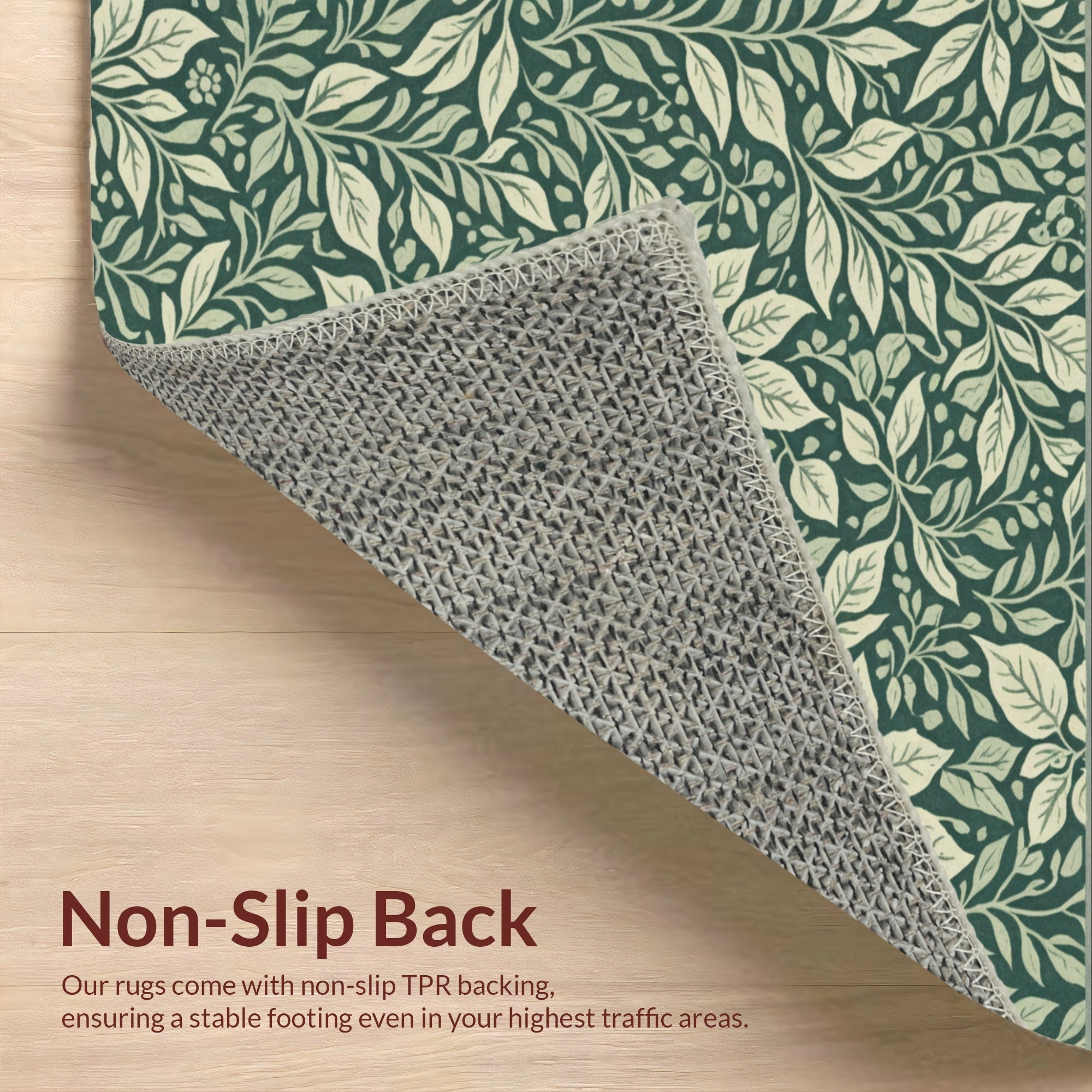 Ultra Soft Area Rug, Non Slip, Stain Resistant, Washable Area Rugs for Living Room, Bedroom, Vintage Woodcut Print(Green) - ODIKA