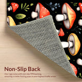 Playful Black Mushroom Anti Fatigue Mat(Red)