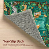Neutral Jungle Animal Kids Room Non Slip(Green)