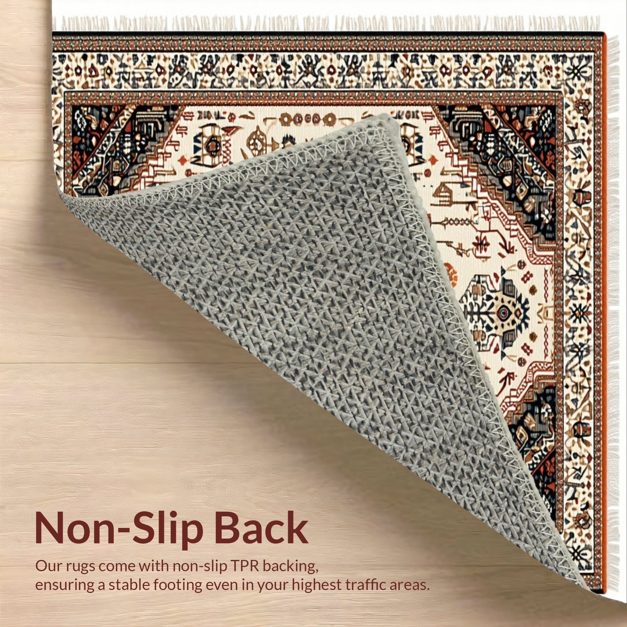Ultra Soft Area Rug, Non Slip, Stain Resistant, Washable Area Rugs for Living Room, Bedroom, Boho Non-Shedding Living Room Rug(White) - ODIKA