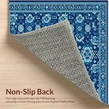Transitional Dark Blue Playroom Non Shedding(Blue)