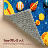 Ultra Soft Area Rug, Non Slip, Stain Resistant, Washable Area Rugs for Living Room, Bedroom, Outer Space Planet Theme(Blue) - ODIKA