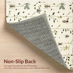 Ultra Soft Area Rug, Non Slip, Stain Resistant, Washable Area Rugs for Living Room, Bedroom, Insect Print Low Pile(Ivory) - ODIKA