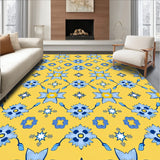 Nordic Blossom Wintry Interlocking Floral Motif Design(Yellow)