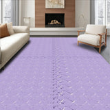 Lavender Herringbone Interlocking with Delicate Floral Accents(Purple)