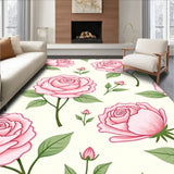 Vintage Rose Bloom Shag with Floral Motifs(Pink)