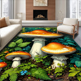 Vintage Mushroom Non Slip Kitchen Mat(Orange)