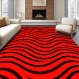 Interwoven Waveforms with Rhythmic Movement and Bold Accents(Red)