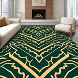 Modern Chevron Wave with Abstract Holiday Ornament Design(Green)
