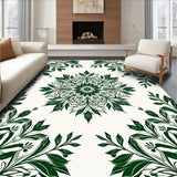 Festive Holly Leaf Medallion Boho Area(Green)