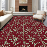 Floral Vine Trellis with Botanical Scroll Design(Red)