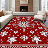 Snowflake Medallion Design Anti Slip Holiday Modern Style(Red)