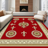 Elegant Heraldic Crest with Ornate Fleur de Accents(Red)