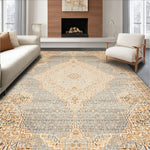 Ultra Soft Area Rug, Non Slip, Stain Resistant, Washable Area Rugs for Living Room, Bedroom, Handmade Distressed Wool Viscose(Beige) - ODIKA