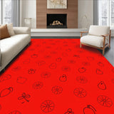 Joyful Celebration Plush Floor Covering With Surface(Red)