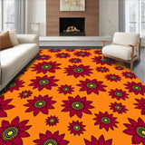 Poinsettia Bloom Doormat Floral Design(Orange)