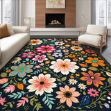 Floral Black for Kids Room and Office(Black)