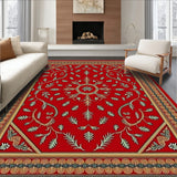 Yuletide Heritage Floral Medallion Tapestry(Red)