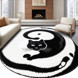 Non Slip Black and White Cat Bathroom(Black)