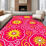 Modern Abstract Starburst Motif with Whimsical Swirl Details(Pink)