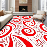 Modern Abstract Swirl Design with Artistic Crimson Waves(Red)