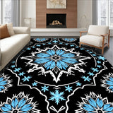 Winter Snowflake Medallion Design with Crystalline Details(Black)