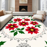 Elegant Poinsettia Blossom Yuletide Welcome Entryway Decoration(Red)