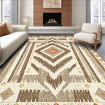 Ultra Soft Area Rug, Non Slip, Stain Resistant, Washable Area Rugs for Living Room, Bedroom, Non-Slip Western Tribal Living Room(Beige) - ODIKA