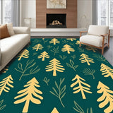 Nordic Pine Forest with Whispering Leaf Motifs(Gold)