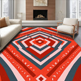 Modern Boho Chevron with Interlocking Zigzag and Accents(Red)