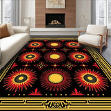 Art Starburst Mosaic with Lively Festive Symmetry and Glimmering Accents(Black)