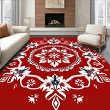 Boho Winter Snowflake Anti Slip Floor Covering(Red)