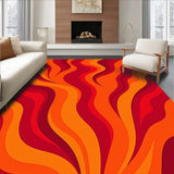 Abstract Flame Motif Combining Fluid Shapes and Intense Warmth(Red)