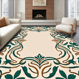 Art Nouveau Inspired Flowing Vine Design with Curves(Beige)