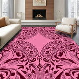 Enchanted Vine Paisley Blossom Curved Floral Arabesque(Pink)