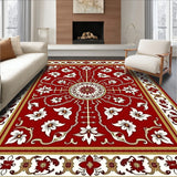Vintage Inspired Festive Motif with Boho Floral Accents(Red)