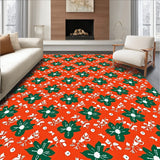 Festive Holly Wreath Half Moon with Sparkling Snowflake Accents(Orange)