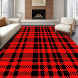 Bold Buffalo Plaid Featuring Alternating Wide and Narrow Bands(Red)