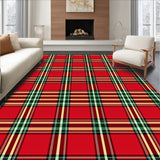 Festive Tartan Plaid Featuring Traditional Holiday Crosshatch Motifs(Red)