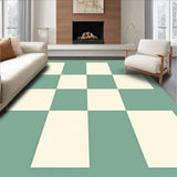 Abstract Bauhaus Inspired Checkerboard Floor Covering(Green)