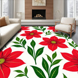 Elegant Poinsettia Blossom Winter Celebration Floor(Red)