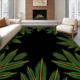 Pine Needle Evergreen Botanical Motif Area Floor(Green)