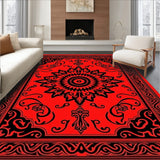 Luxurious Swirl Medallion Ornate Decorative Elegant Accent(Red)