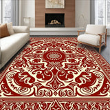 Art Nouveau Forest Scroll with Twining Foliage Details(Burgundy)